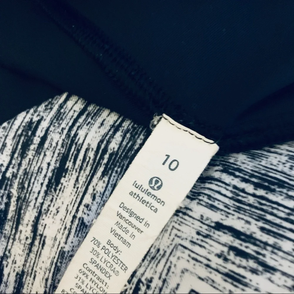 Lululemon Hot To Street Crop Leggings Heat Wave White/Black